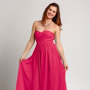 Floor Length Strapless Red Dress